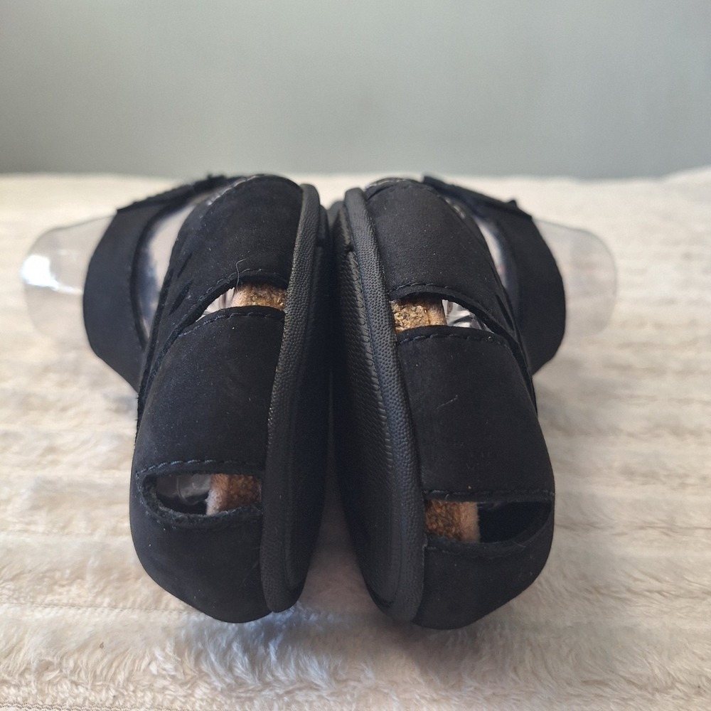 Earth Origins Etbirdine Suede Leather Slingback Sandals Womens 7M Black Granola - Picture 9 of 10